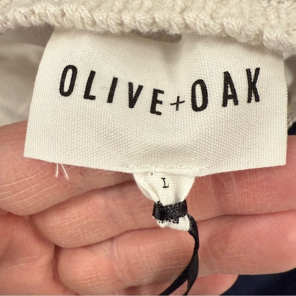 Olive + Oak Crochet Pointelle Knit Tank Top L Ivory Black Festival New w/Defect - Picture 10 of 11